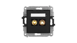 ICON Mechanizm gniazda głośnikowego pojedynczego (typu banan - czerwony i czarny, pozłacany, 4 mm2, skręcany) czarny mat 12IGG-4