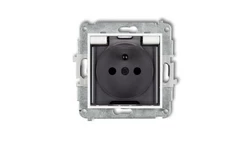 ICON Mechanizm gniazda bryzgoszczelnego z uziemieniem 2P+Z (klapka dymna, przesłony torów prądowych) biały mat 25IGPB-1zdp