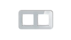 ICON Ramka uniwersalna podwójna zaokrąglona - efekt szkła (ramka: szara spód: biały) 15-0-IRSZ-2