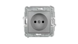 ICON Mechanizm gniazda pojedynczego bez uziemienia 2P (przesłony torów prądowych) srebrny metalik 7IGP-1p