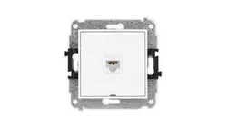 ICON Mechanizm gniazda komputerowego pojedynczego 1xRJ45, kat. 6A, 8-stykowy, bez pola opisowego biały IGKBO-7