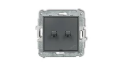 ICON Mechanizm łącznika jednobiegunowego ze schodowym (osobne zasilanie) w stylu amerykańskim grafitowy mat 28IWPUS-10.2