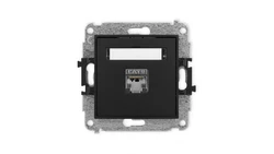 ICON Mechanizm gniazda komputerowego pojedynczego 1xRJ45, kat. 5e, ekranowane, 8-stykowy czarny mat 12IGK-1e