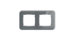 ICON Ramka uniwersalna podwójna zaokrąglona - efekt szkła (ramka: grafitowa spód: grafitowy mat) 28-28-IRSZ-2