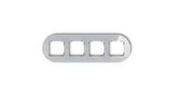 ICON Ramka uniwersalna poczwórna okrągła - efekt szkła (ramka: szara spód: czarny) 15-12-IRSO-4