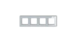 ICON Ramka uniwersalna poczwórna kwadratowa - efekt szkła (ramka: szara spód: biały) 15-0-IRSK-4