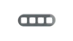 ICON Ramka uniwersalna poczwórna okrągła - efekt szkła (ramka: grafitowa spód: czarny) 28-12-IRSO-4