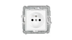 ICON Mechanizm gniazda pojedynczego z uziemieniem 2P+Z (przesłony torów prądowych) biały IGP-1zp