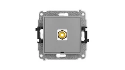 ICON Mechanizm gniazda pojedynczego RCA, bez pola opisowego (typu cinch - żółty, pozłacany) szary mat 27IGRCABO-1