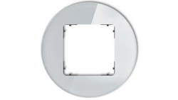 ICON Ramka uniwersalna pojedyncza okrągła - efekt szkła (ramka: szara spód: grafitowy mat) 15-28-IRSO-1