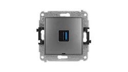 ICON Mechamizm gniazda pojedynczego USB A-A 3.0, bez pola opisowego grafitowy 11IGUSBBO-5