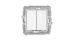 ICON Mechanizm łącznika podwójnego krzyżowego (dwa klawisze bez piktogramu) biały IWP-66.1