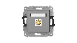 ICON Mechanizm gniazda pojedynczego RCA (typu cinch - żółty, pozłacany) szary mat 27IGRCA-1