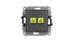 ICON Mechanizm gniazda światłowodowego/optycznego podwójnego, bez pola opisowego grafitowy mat 28IGOPBO-2