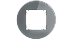 ICON Ramka uniwersalna pojedyncza okrągła - efekt szkła (ramka: grafitowa spód: grafitowy mat) 28-28-IRSO-1