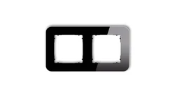 ICON Ramka uniwersalna podwójna zaokrąglona - efekt szkła (ramka: czarna spód: czarny) 12-12-IRSZ-2