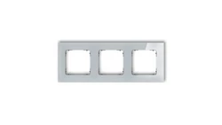 ICON Ramka uniwersalna potrójna kwadratowa - efekt szkła (ramka: szara spód: grafitowy mat) 15-28-IRSK-3