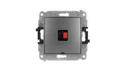 ICON Mechanizm gniazda głośnikowego pojedynczego, bez pola opisowego grafitowy 11IGGBO-1