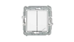 ICON Mechanizm łącznika jednobiegunowego ze schodowym (wspólne zasilanie) biały IWP-10.1