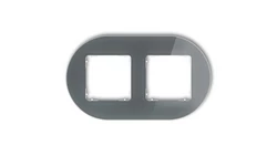 ICON Ramka uniwersalna podwójna okrągła - efekt szkła (ramka: grafitowa spód: biały) 28-0-IRSO-2