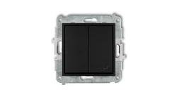 ICON Mechanizm łącznika jednobiegunowego ze schodowym (wspólne zasilanie) czarny mat 12IWP-10.1