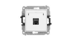 ICON Mechanizm gniazda komputerowego pojedynczego 1xRJ45, kat. 7, ekranowane, 8-stykowy biały mat 25IGK-9