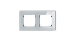 ICON Ramka uniwersalna podwójna kwadratowa - efekt szkła (ramka: szara spód: grafitowy mat) 15-28-IRSK-2