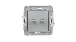 ICON Mechanizm łącznika zwiernego, dwubiegunowego styl amerykański (bez pikt., osobne zasilanie) srebrny metalik 7IWPUS-44.2