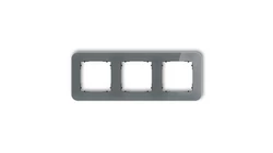 ICON Ramka uniwersalna potrójna zaokrąglona - efekt szkła (ramka: grafitowa spód: czarny) 28-12-IRSZ-3