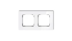 ICON Ramka uniwersalna podwójna kwadratowa - efekt szkła (ramka: biała spód: czarny) 0-12-IRSK-2