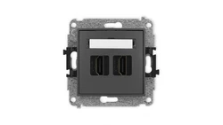 ICON Mechanizm gniazda podwójnego HDMI 2.0 grafitowy mat 28IHDMI-4
