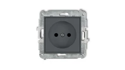 ICON Mechanizm gniazda pojedynczego bez uziemienia 2P (przesłony torów prądowych) grafitowy mat 28IGP-1p