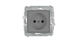 ICON Mechanizm gniazda pojedynczego bez uziemienia 2P (przesłony torów prądowych) szary mat 27IGP-1p