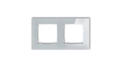ICON Ramka uniwersalna podwójna kwadratowa - efekt szkła (ramka: szara spód: biały) 15-0-IRSK-2