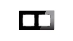 ICON Ramka uniwersalna podwójna kwadratowa - efekt szkła (ramka: czarna spód: czarny) 12-12-IRSK-2
