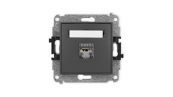 ICON Mechanizm gniazda komputerowego pojedynczego 1xRJ45, kat. 5e, ekranowane, 8-stykowy grafitowy mat 28IGK-1e