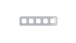 ICON Ramka uniwersalna pięciokrotna zaokrąglona - efekt szkła (ramka: szara spód: grafitowy mat) 15-28-IRSZ-5