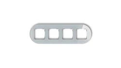 ICON Ramka uniwersalna poczwórna okrągła - efekt szkła (ramka: szara spód: grafitowy mat) 15-28-IRSO-4