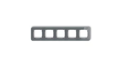 ICON Ramka uniwersalna pięciokrotna zaokrąglona - efekt szkła (ramka: grafitowa spód: czarny) 28-12-IRSZ-5