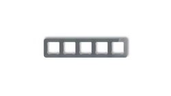 ICON Ramka uniwersalna pięciokrotna zaokrąglona - efekt szkła (ramka: grafitowa spód: biały) 28-0-IRSZ-5