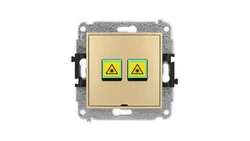 ICON Mechanizm gniazda światłowodowego/optycznego podwójnego, bez pola opisowego złoty 29IGOPBO-2