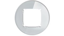 ICON Ramka uniwersalna pojedyncza okrągła - efekt szkła (ramka: szara spód: biały) 15-0-IRSO-1