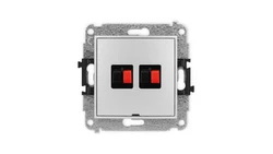 ICON Mechanizm gniazda głośnikowego podwójnego, bez pola opisowego srebrny metalik 7IGGBO-2