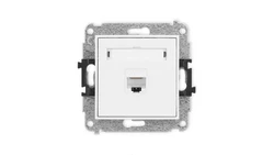 ICON Mechanizm gniazda komputerowego pojedynczego 1xRJ45, kat. 6A, 8-stykowy biały IGK-7