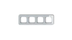 ICON Ramka uniwersalna poczwórna zaokrąglona - efekt szkła (ramka: szara spód: grafitowy mat) 15-28-IRSZ-4