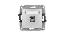 ICON Mechanizm gniazda komputerowego pojedynczego 1xRJ45, kat. 5e, ekranowane, 8-stykowy srebrny metalik 7IGK-1e