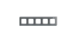 ICON Ramka uniwersalna pięciokrotna kwadratowa - efekt szkła (ramka: grafitowa spód: grafitowy mat) 28-28-IRSK-5