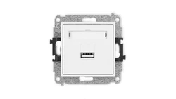 ICON Mechanizm ładowarki USB pojedynczej, 5V, 1A biały mat 25ICUSB-1