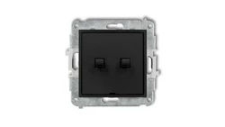 ICON Mechanizm łącznika zwiernego, dwubiegunowego styl amerykański (bez pikt., osobne zasilanie) czarny mat 12IWPUS-44.2