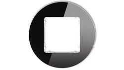 ICON Ramka uniwersalna pojedyncza okrągła - efekt szkła (ramka: czarna spód: biały) 12-0-IRSO-1